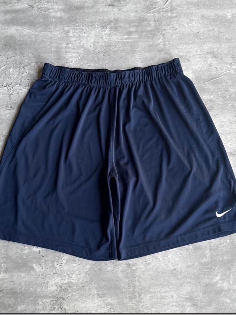 vintage 2000s nike super baggy navy blue embroidered swoosh essential basketball
